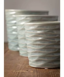 SULLIVANS Blue Ceramic Planter (Set of 3) -Vigoro sales Store blue sullivans plant pots cm2948 4f 1000