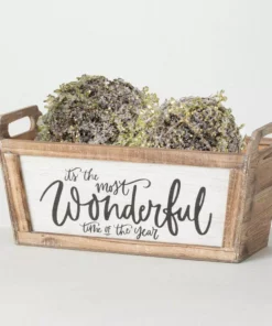 SULLIVANS Brown "Wonderful" Wooden Planter -Vigoro sales Store brown sullivans plant pots pn3558 c3 1000