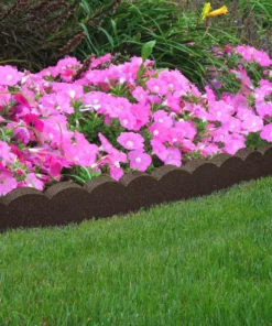 Vigoro 47 in. x 2 in. x 4 in. Brown Scalloped Rubber Garden Edging -Vigoro sales Store brown vigoro rubber edging mt5001678 31 1000