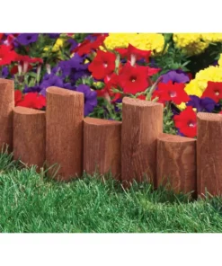 Vigoro 3 ft. Wooden Half-Log Edging 8 Vigoro 3 ft. Wooden Half-Log Edging -Vigoro sales Store brown vigoro wood edging rc 33b 4f 1000
