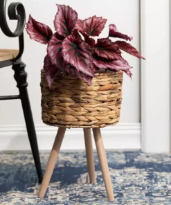 SULLIVANS Brown Woven Wood Planter Basket with Legs (Set of 2) -Vigoro sales Store brown woven sullivans plant pots n2730 4f 1000