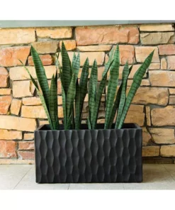 KANTE 31.5 in. L Rectangular Burnished Black Concrete/Fiberglass Indoor Outdoor Elegant Retro Planter 9 KANTE 31.5 in. L Rectangular Burnished Black Concrete/Fiberglass Indoor Outdoor Elegant Retro Planter -Vigoro sales Store burnished black kante plant pots osf0203b c70221 4f 1000