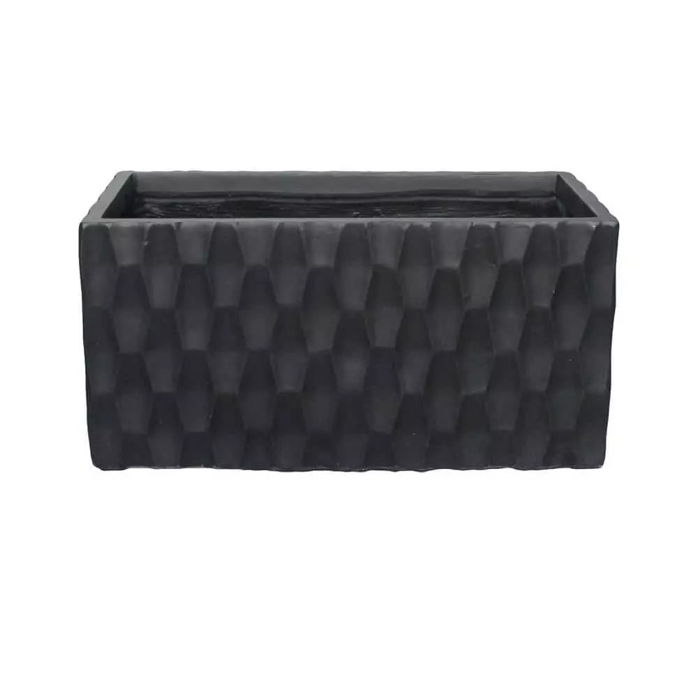 KANTE 31.5 in. L Rectangular Burnished Black Concrete/Fiberglass Indoor Outdoor Elegant Retro Planter 3 KANTE 31.5 in. L Rectangular Burnished Black Concrete/Fiberglass Indoor Outdoor Elegant Retro Planter