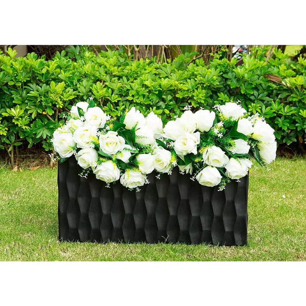 KANTE 31.5 in. L Rectangular Burnished Black Concrete/Fiberglass Indoor Outdoor Elegant Retro Planter 4 KANTE 31.5 in. L Rectangular Burnished Black Concrete/Fiberglass Indoor Outdoor Elegant Retro Planter - Image 2