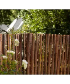 Vigoro 6 ft. x 8 ft. Caramel Brown Full Round Bamboo Fence -Vigoro sales Store caramel brown vigoro garden fencing 4477411 31 1000