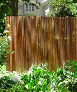 Vigoro 6 ft. x 8 ft. Caramel Brown Full Round Bamboo Fence -Vigoro sales Store caramel brown vigoro garden fencing 4477411 4f 1000