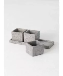 SULLIVANS Cement Flower Pots Tray -Set of 3 8 SULLIVANS Cement Flower Pots Tray -Set of 3 -Vigoro sales Store cement sullivans plant pots cmt1130 4f 1000