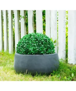 KANTE 16 in. W Round Charcoal Lightweight Concrete/Fiberglass Indoor Outdoor Elegant Bowl Planter 12 KANTE 16 in. W Round Charcoal Lightweight Concrete/Fiberglass Indoor Outdoor Elegant Bowl Planter -Vigoro sales Store charcoal kante plant pots osc0051b c60121 1f 1000