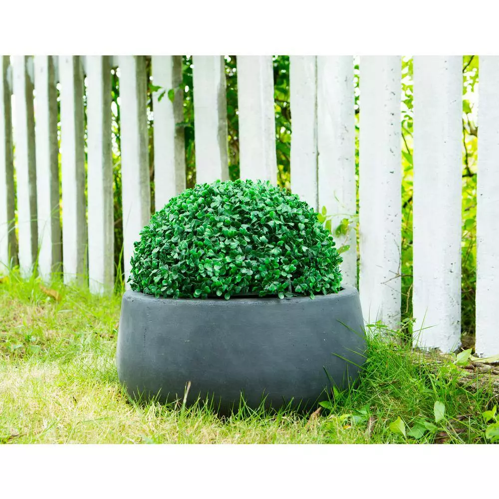 KANTE 16 in. W Round Charcoal Lightweight Concrete/Fiberglass Indoor Outdoor Elegant Bowl Planter 6 KANTE 16 in. W Round Charcoal Lightweight Concrete/Fiberglass Indoor Outdoor Elegant Bowl Planter - Image 4