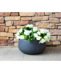 KANTE 16 in. W Round Charcoal Lightweight Concrete/Fiberglass Indoor Outdoor Elegant Bowl Planter 11 KANTE 16 in. W Round Charcoal Lightweight Concrete/Fiberglass Indoor Outdoor Elegant Bowl Planter -Vigoro sales Store charcoal kante plant pots osc0051b c60121 4f 1000
