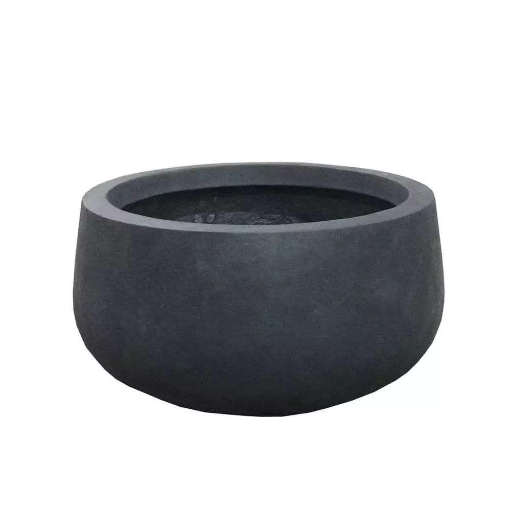 KANTE 16 in. W Round Charcoal Lightweight Concrete/Fiberglass Indoor Outdoor Elegant Bowl Planter 4 KANTE 16 in. W Round Charcoal Lightweight Concrete/Fiberglass Indoor Outdoor Elegant Bowl Planter - Image 2