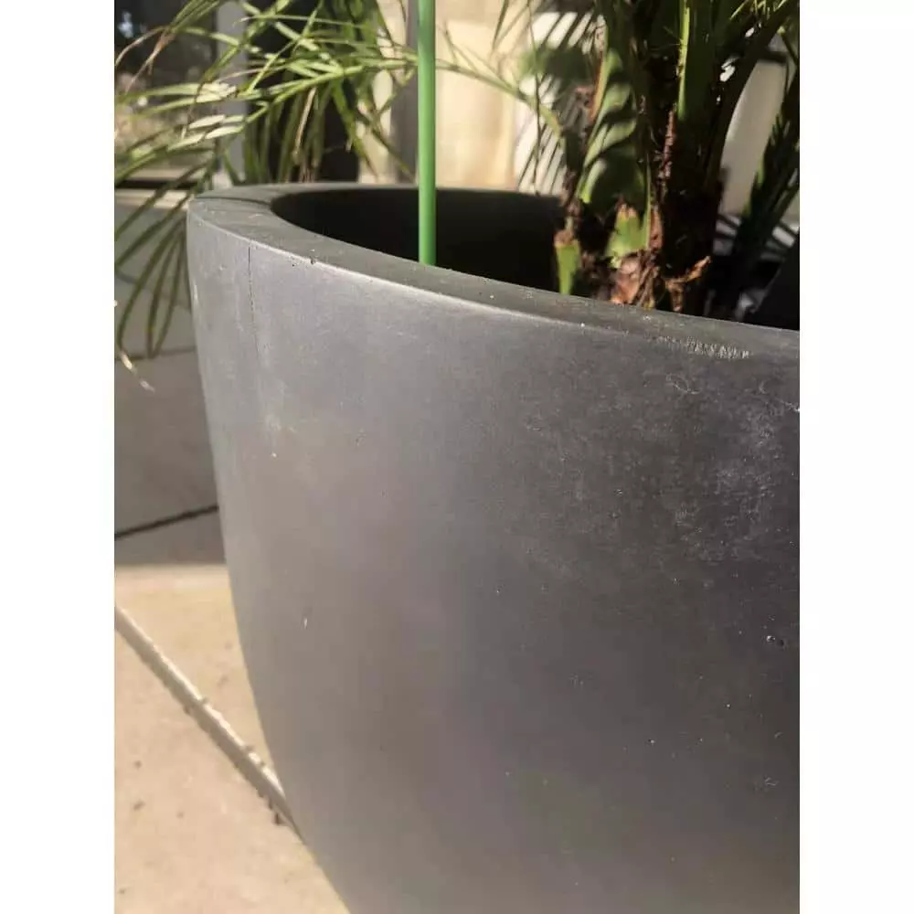KANTE 21.7 in. H Round Charcoal Concrete/Fiberglass Indoor Outdoor Modern Tall Planter 5 KANTE 21.7 in. H Round Charcoal Concrete/Fiberglass Indoor Outdoor Modern Tall Planter - Image 3