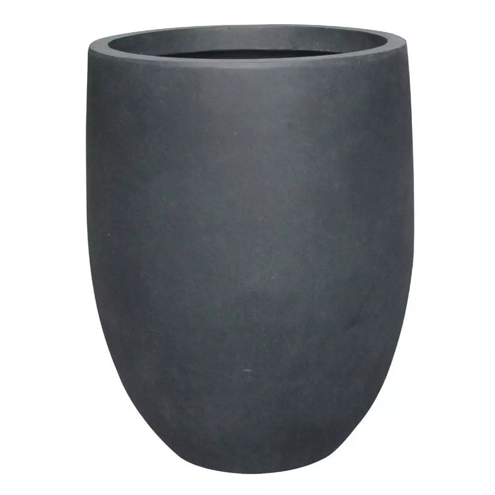 KANTE 21.7 in. H Round Charcoal Concrete/Fiberglass Indoor Outdoor Modern Tall Planter 6 KANTE 21.7 in. H Round Charcoal Concrete/Fiberglass Indoor Outdoor Modern Tall Planter - Image 4