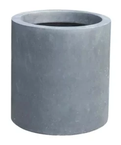 KANTE 9.8 in. W Round Charcoal Lightweight Concrete/Fiberglass Indoor Outdoor Elegant Planter