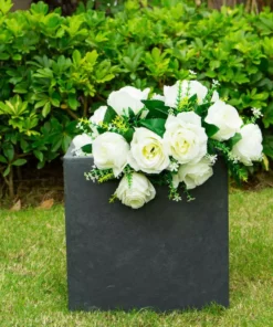 KANTE 12 in. H Square Charcoal Concrete/Fiberglass Indoor Outdoor Elegant Planter -Vigoro sales Store charcoal kante plant pots osf0001b c60121 1f 1000