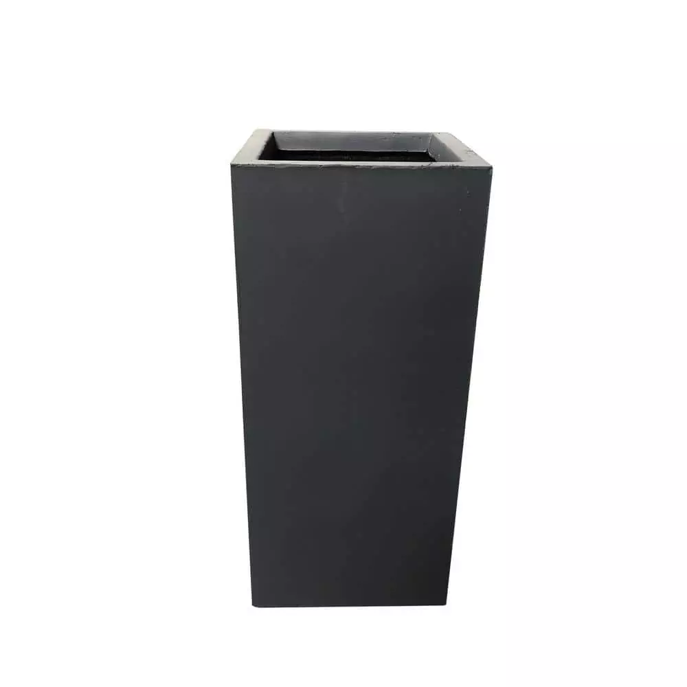 KANTE 28 in. H Square Charcoal Concrete/Fiberglass Indoor Outdoor Modern Tall Planter 7 KANTE 28 in. H Square Charcoal Concrete/Fiberglass Indoor Outdoor Modern Tall Planter - Image 5