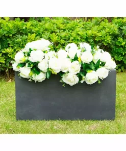 KANTE 23 in. L Rectangular Charcoal Concrete/Fiberglass Indoor Outdoor Elegant Planter -Vigoro sales Store charcoal kante plant pots osf0104a c60121 76 1000