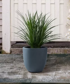 KANTE 9 in. H Charcoal Concrete and Fiberglass Round Bowl Planter, Outdoor Indoor Large Planters Pots with Drainage -Vigoro sales Store charcoal kante plant pots rc0050a c60121 1f 1000