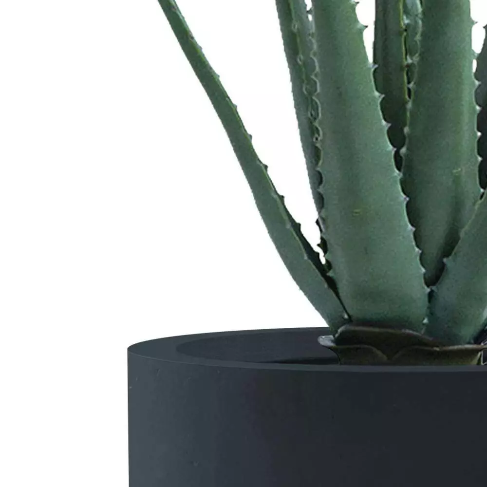 KANTE 13.39 in. x 23.62 in. Round Charcoal Finish Lightweight Concrete and Fiberglass Indoor Outdoor Planter w/Drainage Hole 7 KANTE 13.39 in. x 23.62 in. Round Charcoal Finish Lightweight Concrete and Fiberglass Indoor Outdoor Planter w/Drainage Hole - Image 5