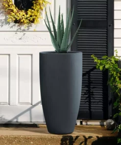 KANTE 13.39 in. x 23.62 in. Round Charcoal Finish Lightweight Concrete and Fiberglass Indoor Outdoor Planter w/Drainage Hole 16 KANTE 13.39 in. x 23.62 in. Round Charcoal Finish Lightweight Concrete and Fiberglass Indoor Outdoor Planter w/Drainage Hole -Vigoro sales Store charcoal kante plant pots rc0099a c60121 fa 1000
