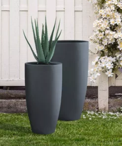KANTE 31.4" and 23.6"H Charcoal Finish Concrete Tall Planters (Set of 2), Large Outdoor Indoor w/Drainage Hole & Rubber Plug 13 KANTE 31.4" and 23.6"H Charcoal Finish Concrete Tall Planters (Set of 2), Large Outdoor Indoor w/Drainage Hole & Rubber Plug -Vigoro sales Store charcoal kante plant pots rc0099ab c60121 44 1000