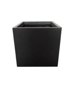 KANTE 10 in. Tall Charcoal Lightweight Concrete Square Modern Outdoor Planter