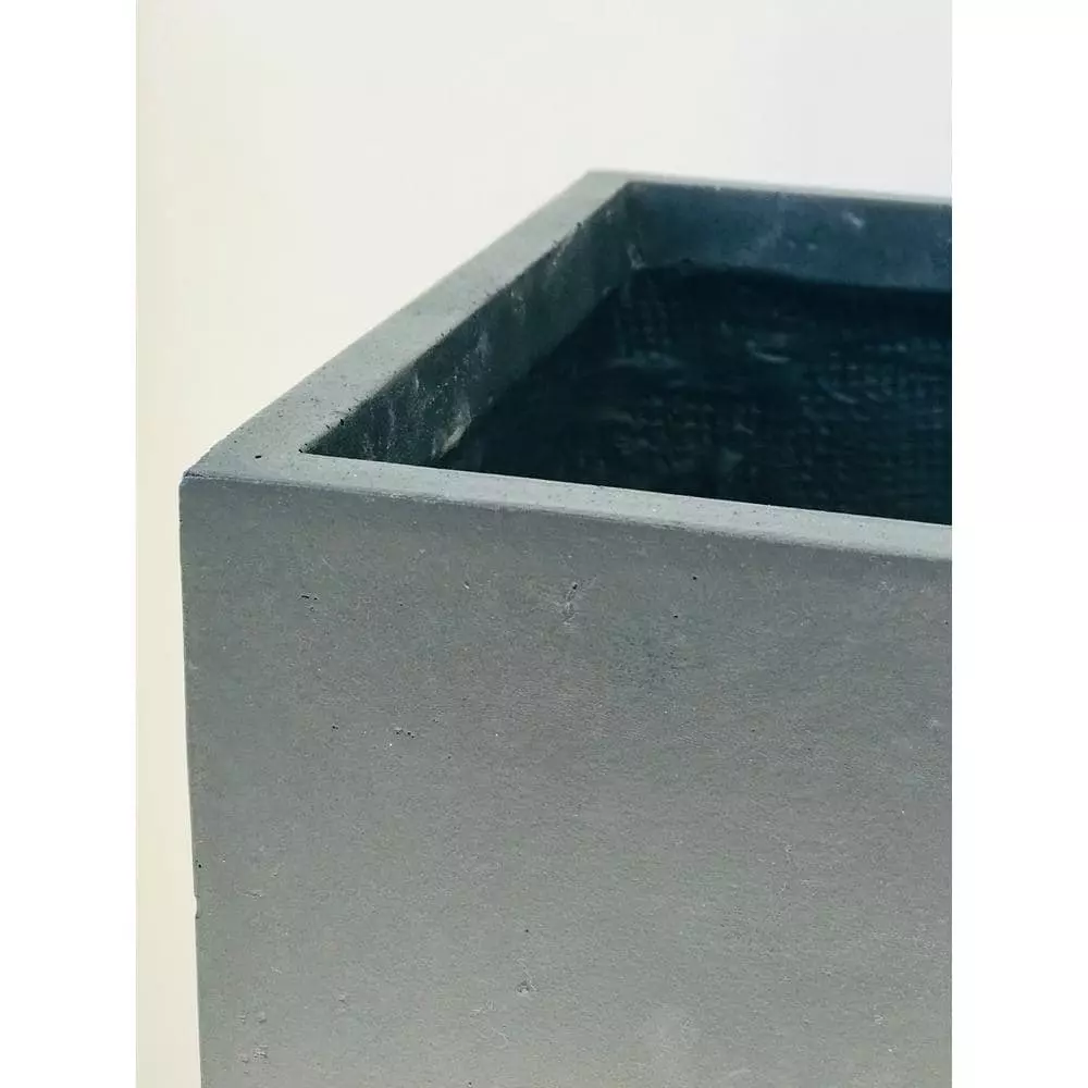 KANTE 12 in. Tall Charcoal Lightweight Concrete Square Modern Outdoor Planter 7 KANTE 12 in. Tall Charcoal Lightweight Concrete Square Modern Outdoor Planter - Image 5
