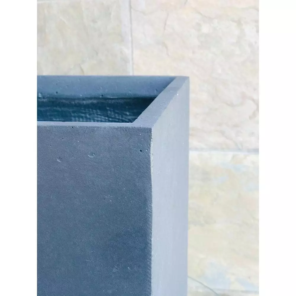 KANTE 28 in. Tall Charcoal Lightweight Concrete Rectangle Modern Outdoor Planter 7 KANTE 28 in. Tall Charcoal Lightweight Concrete Rectangle Modern Outdoor Planter - Image 5