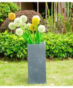 KANTE 28 in. Tall Charcoal Lightweight Concrete Rectangle Modern Outdoor Planter 10 KANTE 28 in. Tall Charcoal Lightweight Concrete Rectangle Modern Outdoor Planter -Vigoro sales Store charcoal kante plant pots rf0002c c60121 c3 1000