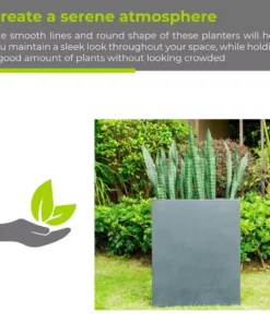 KANTE 26.8 in. Tall Charcoal Lightweight Concrete Modern Long and High Rectangle Planter 14 KANTE 26.8 in. Tall Charcoal Lightweight Concrete Modern Long and High Rectangle Planter -Vigoro sales Store charcoal kante plant pots rf0111a c60121 1f 1000