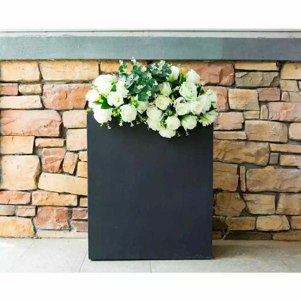 KANTE 26.8 in. Tall Charcoal Lightweight Concrete Modern Long and High Rectangle Planter 10 KANTE 26.8 in. Tall Charcoal Lightweight Concrete Modern Long and High Rectangle Planter - Image 8