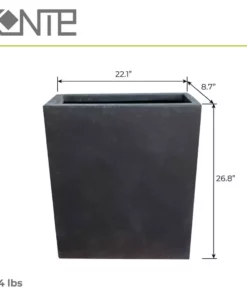 KANTE 26.8 in. Tall Charcoal Lightweight Concrete Modern Long and High Rectangle Planter 12 KANTE 26.8 in. Tall Charcoal Lightweight Concrete Modern Long and High Rectangle Planter -Vigoro sales Store charcoal kante plant pots rf0111a c60121 c3 1000