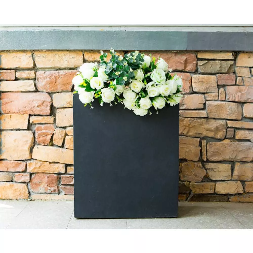 KANTE 26.8 in. Tall Charcoal Lightweight Concrete Modern Long and High Rectangle Planter 4 KANTE 26.8 in. Tall Charcoal Lightweight Concrete Modern Long and High Rectangle Planter - Image 2