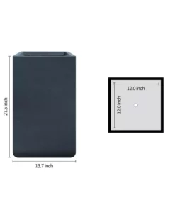 KANTE 27.6 in. H Square Charcoal Concrete and Fiberglass Tall Planter Outdoor Indoor Lightweight Plant Pots 15 KANTE 27.6 in. H Square Charcoal Concrete and Fiberglass Tall Planter Outdoor Indoor Lightweight Plant Pots -Vigoro sales Store charcoal kante plant pots rf0222c c60121 76 1000