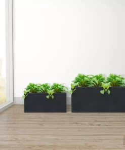 KANTE 31.4" & 23.6"L Rectangular Charcoal Finish Lightweight Concrete Long Planters w/Drainage Hole Set of 2, Outdoor/Indoor 18 KANTE 31.4" & 23.6"L Rectangular Charcoal Finish Lightweight Concrete Long Planters w/Drainage Hole Set of 2, Outdoor/Indoor -Vigoro sales Store charcoal kante plant pots rf0264ac c60121 44 1000