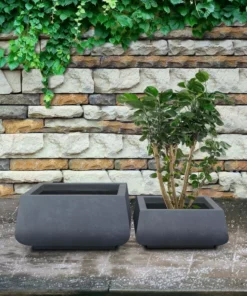 KANTE 21.2 in. and 16.1 in. W Square Charcoal Finish Lightweight Concrete/Fiberglass Planters with Drainage Holes (Set of 2) 14 KANTE 21.2 in. and 16.1 in. W Square Charcoal Finish Lightweight Concrete/Fiberglass Planters with Drainage Holes (Set of 2) -Vigoro sales Store charcoal kante plant pots rf2015018ab c60121 fa 1000