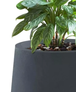 KANTE 26.5 in., 20 in. & 13.1 in. H Round Charcoal Concrete Tall Planters (Set of 3), Outdoor Indoor Large with Drainage Holes -Vigoro sales Store charcoal kante plant pots rf2015023abc c60121 1f 1000