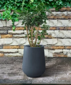 KANTE 10.63 in. x 13.78 in. Round Charcoal Lightweight Concrete and Weather Resistant Fiberglass Planter w/Drainage Hole 15 KANTE 10.63 in. x 13.78 in. Round Charcoal Lightweight Concrete and Weather Resistant Fiberglass Planter w/Drainage Hole -Vigoro sales Store charcoal kante plant pots rf2015023c c60121 44 1000
