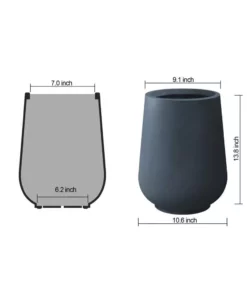 KANTE 10.63 in. x 13.78 in. Round Charcoal Lightweight Concrete and Weather Resistant Fiberglass Planter w/Drainage Hole 13 KANTE 10.63 in. x 13.78 in. Round Charcoal Lightweight Concrete and Weather Resistant Fiberglass Planter w/Drainage Hole -Vigoro sales Store charcoal kante plant pots rf2015023c c60121 4f 1000