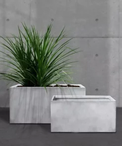 KANTE 31" and 23"L Rectangular Large Concrete Long Box Planters Set of 2, Outdoor/Indoor Strong UV Resistant w/Drainage Holes -Vigoro sales Store concrete kante plant pots rf0104ab c81921 1f 1000