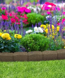 Vigoro Roman Stone 48 in. Rubber Garden Edging Earth (Pack of 2) 12 Vigoro Roman Stone 48 in. Rubber Garden Edging Earth (Pack of 2) -Vigoro sales Store earth vigoro rubber edging mt5001789cm 4f 1000