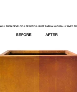 KANTE 16in.H Square Faux Weathering Steel Finish Lightweight Concrete Durable Elegant Planter w/Drainage Hole, Home and Garden -Vigoro sales Store faux weathering steel kante plant pots rf0001c c91942 4f 1000