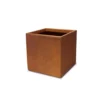 KANTE 16in.H Square Faux Weathering Steel Finish Lightweight Concrete Durable Elegant Planter w/Drainage Hole, Home and Garden