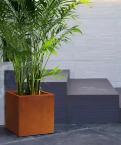 KANTE 16in.H Square Faux Weathering Steel Finish Lightweight Concrete Durable Elegant Planter w/Drainage Hole, Home and Garden -Vigoro sales Store faux weathering steel kante plant pots rf0001c c91942 76 1000