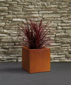 KANTE 16in.H Square Faux Weathering Steel Finish Lightweight Concrete Durable Elegant Planter w/Drainage Hole, Home and Garden -Vigoro sales Store faux weathering steel kante plant pots rf0001c c91942 fa 1000