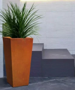 KANTE 24.4 in. H Rectangle Faux Weathering Steel Lightweight Concrete Tapered Tall Planter with Drainage Hole, Outdoor/Indoor -Vigoro sales Store faux weathering steel kante plant pots rf0004c c91942 31 1000