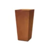 KANTE 24.4 in. H Rectangle Faux Weathering Steel Lightweight Concrete Tapered Tall Planter with Drainage Hole, Outdoor/Indoor