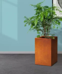 KANTE 16 in. H Faux Weathering Steel Finish Concrete Square, Modern Outdoor/Indoor Lightweight Planter Pot with Drainage Hole -Vigoro sales Store faux weathering steel kante plant pots rf0007b c91942 1f 1000