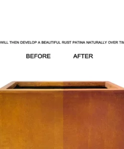 KANTE 19 in. H Faux Weathering Steel Concrete Tall Square Planter, Modern Outdoor/Indoor Lightweight with Drainage Hole -Vigoro sales Store faux weathering steel kante plant pots rf0007c c91942 4f 1000