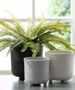SULLIVANS Black, White & Gray Ceramic Planters - Set Of 3 -Vigoro sales Store glaze sullivans plant pots cm2970 1f 1000